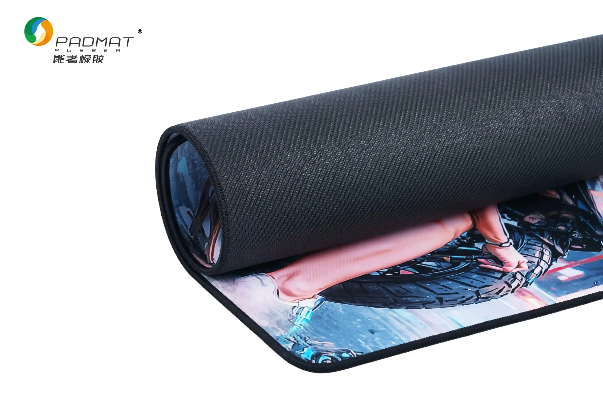 Flying Fox mouse pad with sandy-grain diamond surface, low-friction X/Y tracking, conglomerate-texture natural rubber base, OEM/ODM customization