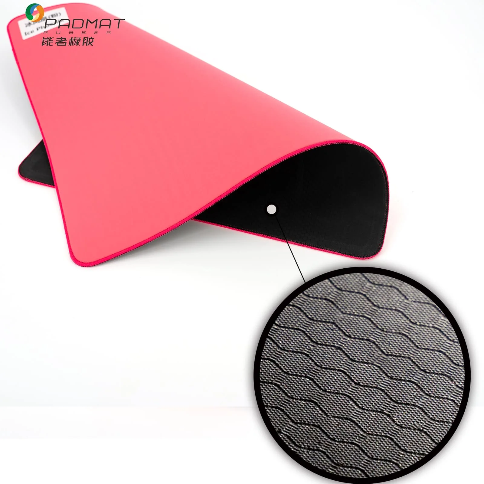 Ice Phoenix mouse pad with extra-dense Lycra woven surface, smooth low-friction glide, Cinnabar-texture natural rubber base, OEM/ODM customization