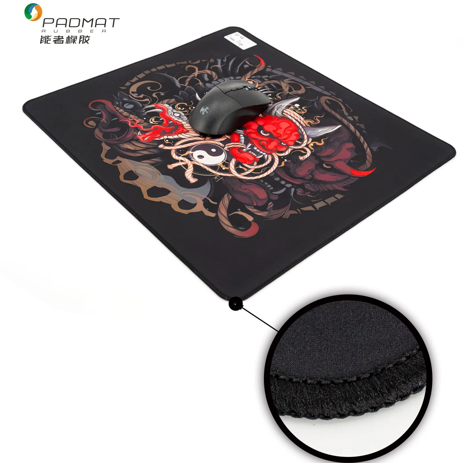 Divine Frog speed-surface mouse pad with high-density woven fabric, low resistance gliding, natural rubber anti-slip base, OEM/ODM customization