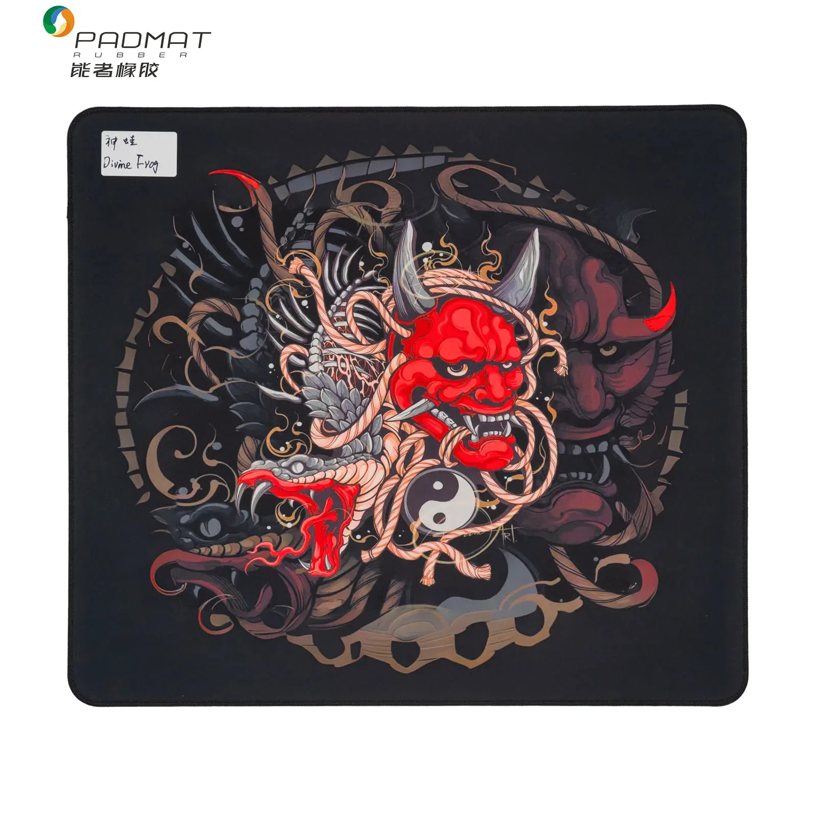 Divine Frog speed-surface mouse pad with high-density woven fabric, low resistance gliding, natural rubber anti-slip base, OEM/ODM customization
