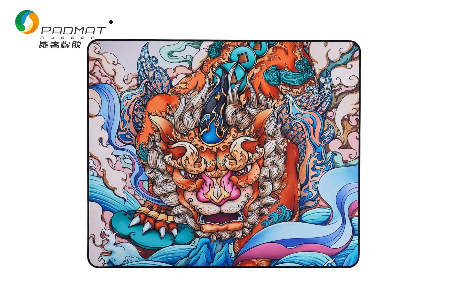 Cloth gaming mouse pad featuring a high-density bright woven fabric surface and natural rubber base for smooth control and stability.