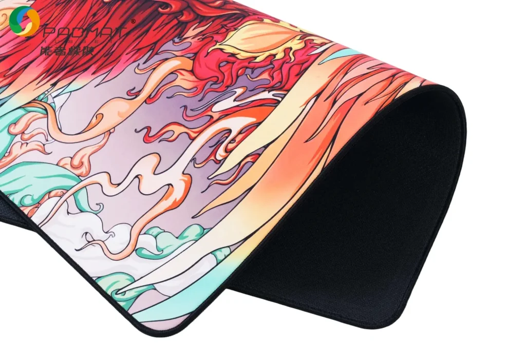 Ice Scorpion speed gaming mouse pad showing ultra‑soft woven fabric texture and comfortable touch feeling