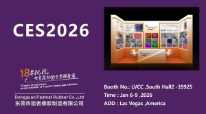 Padmat Rubber CES booth at LVCC South Hall 35925 showcasing OEM gaming mouse pads and custom rubber mats
