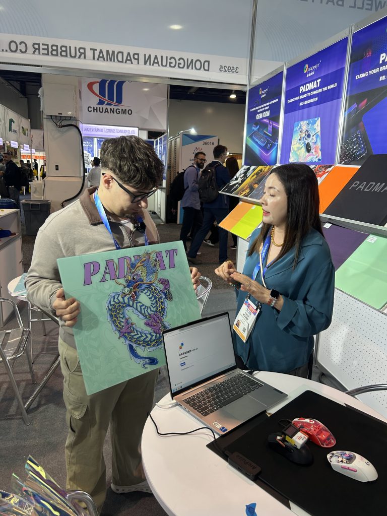 Padmat Rubber engaging with international buyers at CES exhibition