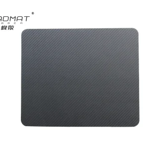 Carbon Fiber gaming mouse pad full top view showing high-end carbon fiber twill and plain weave texture with premium frosted coating.